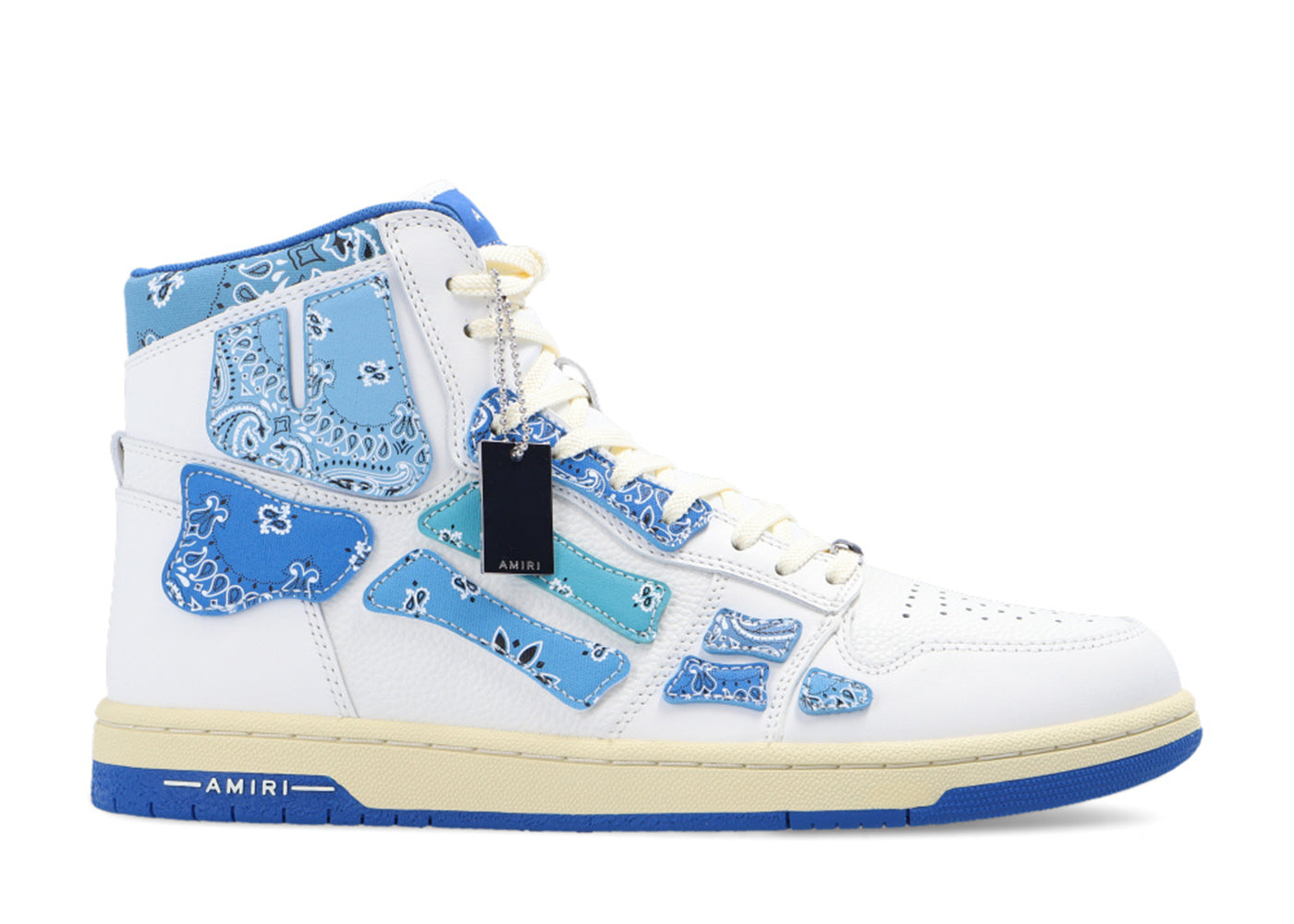 AMIRI SKEL TOP HI BANDANA WHITE BLUE