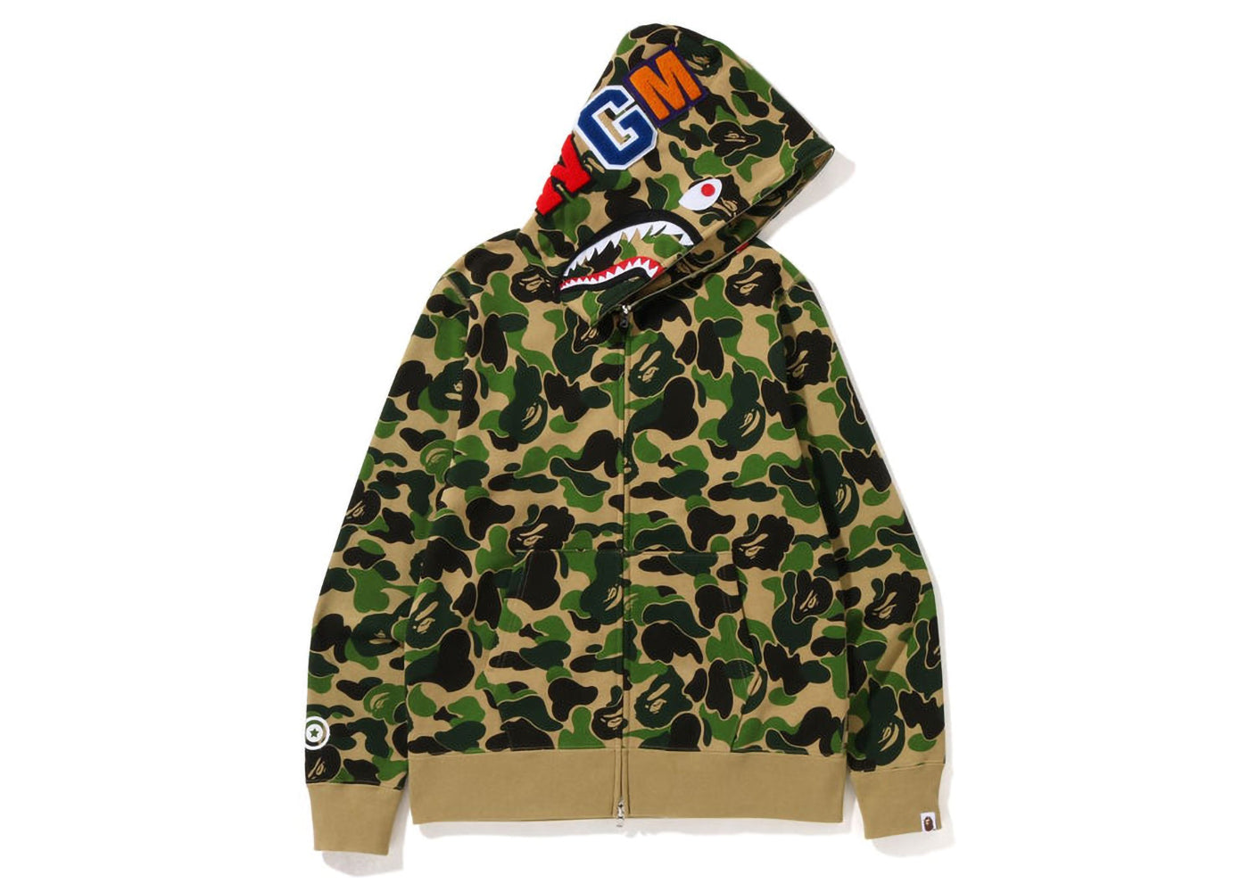 BAPE Big ABC Camo Shark Full Zip Hoodie Green