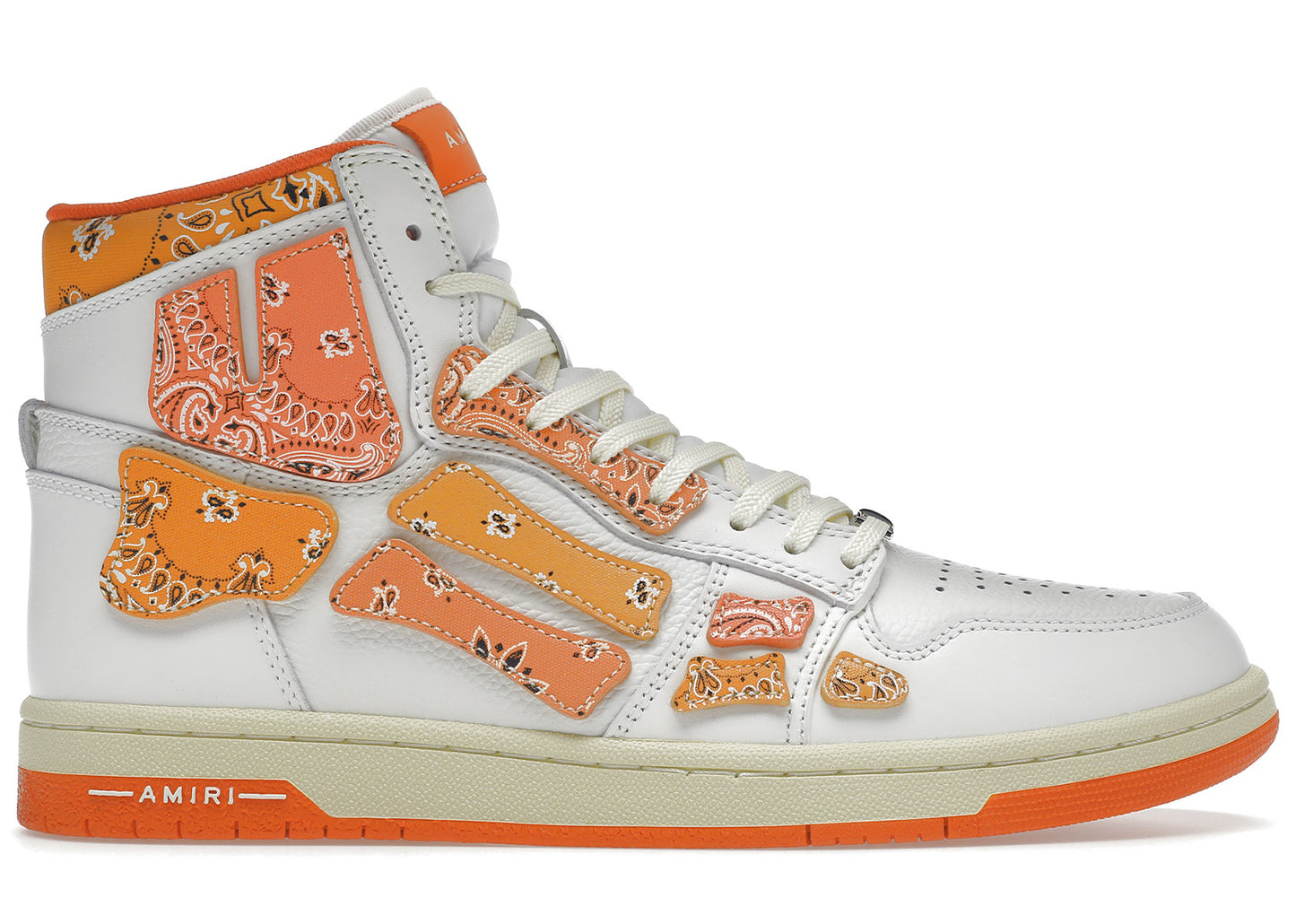 AMIRI SKEL TOP HI BANDANA WHITE ORANGE