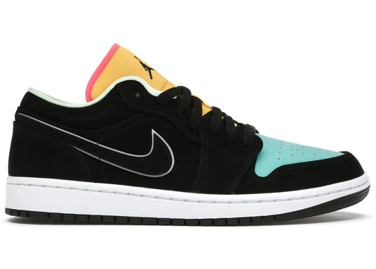 JORDAN 1 LOW BLACK AURORA GREEN LASER ORANGE