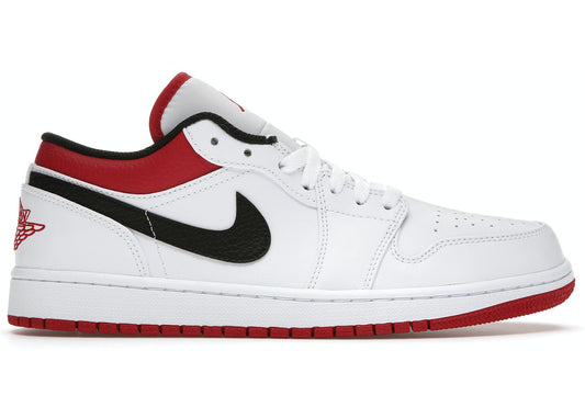 JORDAN 1 LOW WHITE UNIVERSITY RED BLACK