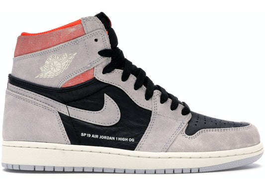 JORDAN 1 RETRO HIGH NEUTRAL GREY HYPER CRIMSON