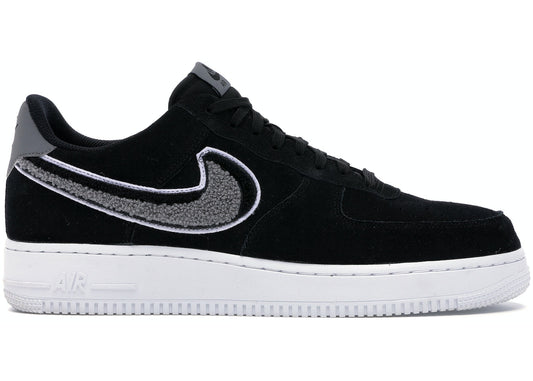 NIKE AIR FORCE 1 LOW 3D CHENILLE SWOOSH BLACK COOL GREY