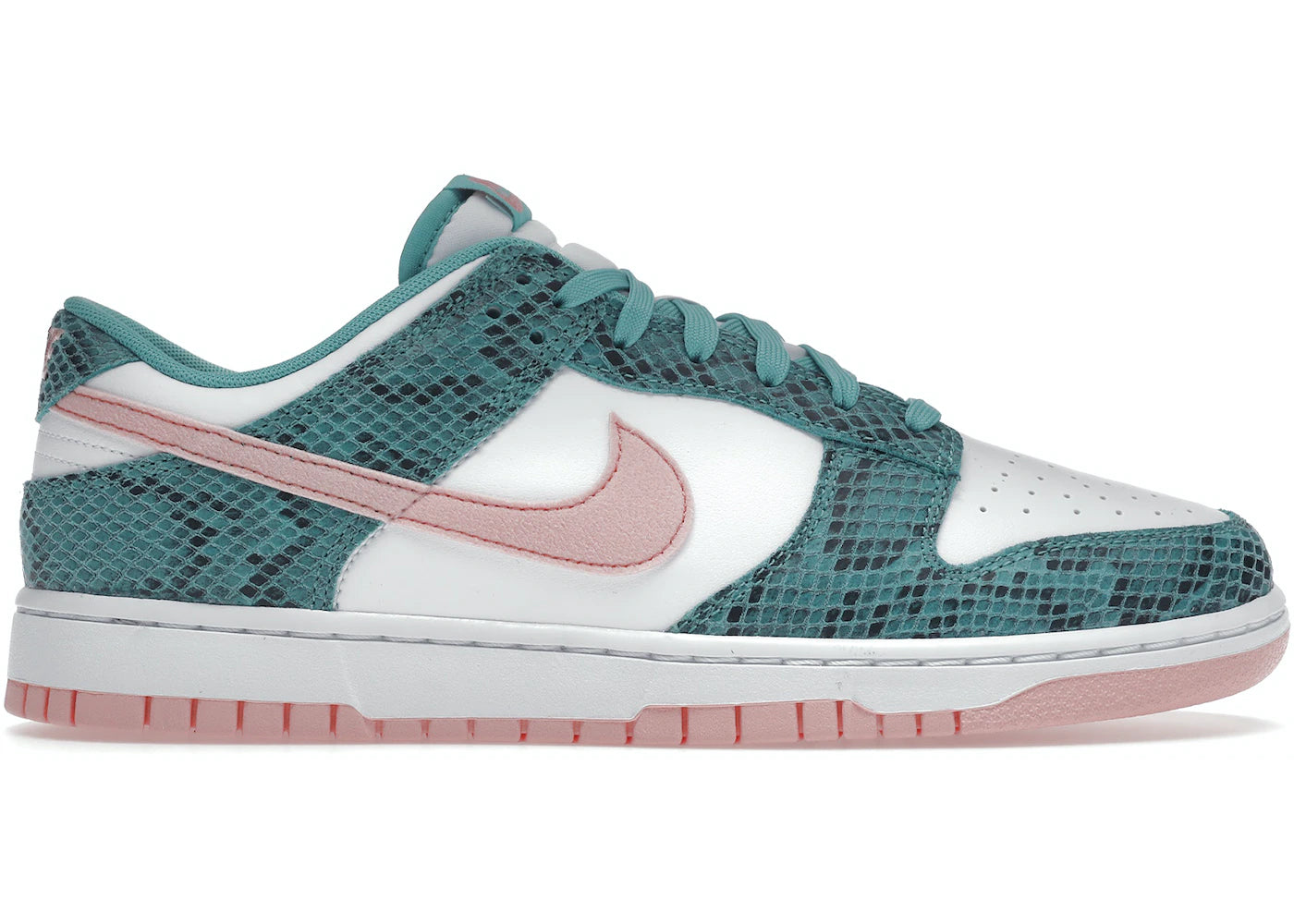 NIKE DUNK LOW SNAKESKIN WASHED TEAL BLEACHED CORAL