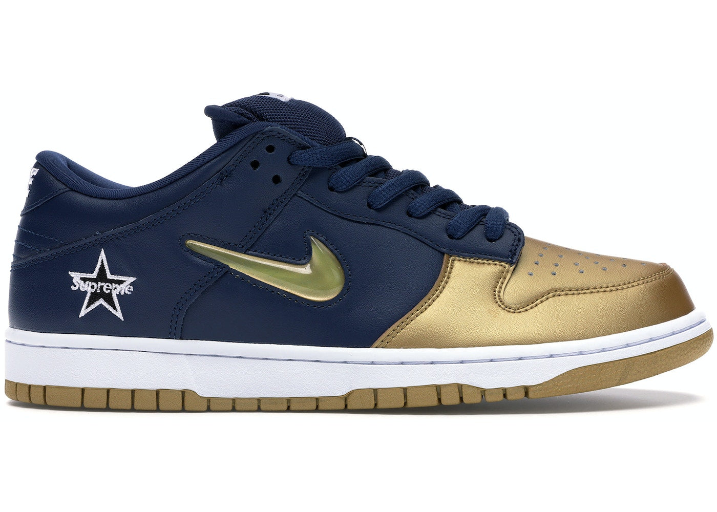 NIKE SB DUNK LOW SUPREME JEWEL SWOOSH GOLD